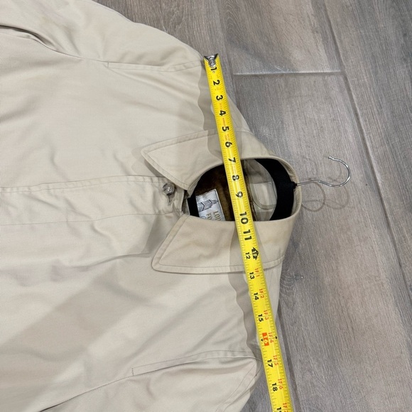 Vintage London Fog Trench Coat Mens 42 Reg Over Jacket Zip Out Lining Khaki Tan - Picture 6 of 14